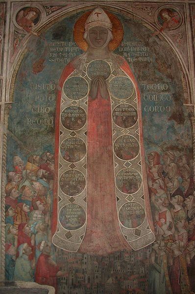 Madonna della Misericordia. Affresco, metà XIV sec. Firenze, Loggia del Bigallo